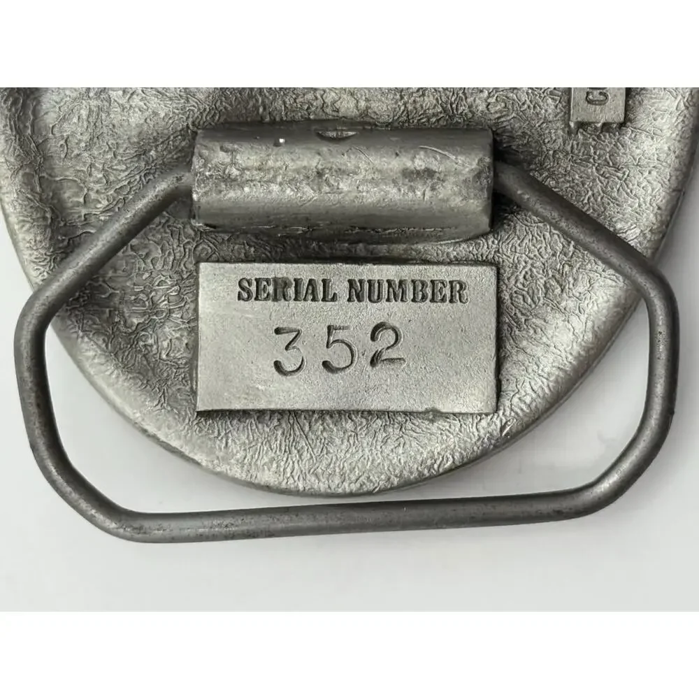 Great American Buckle Co Hunter 1982 Serial 352 Belt Buckle Vintage Western
